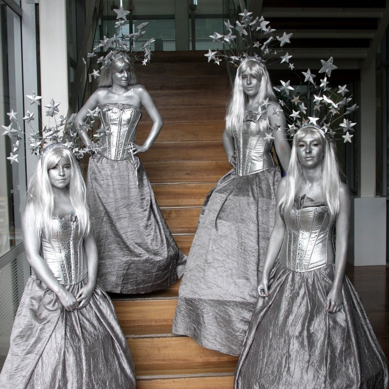 SILVER STARRY STATUES – SILVER STARRY STATUES entertainment hire, South Africa